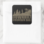 Biking van bergen naar beneden vierkante sticker (Tas)