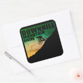 Biking van bergen naar beneden vierkante sticker (Envelop)