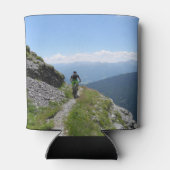 Biking van bergen op het platteland blikjeskoeler (Achterkant)