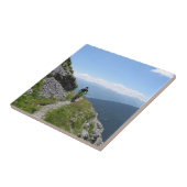 Biking van bergen op het platteland tegeltje (Zijkant)