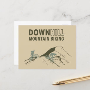 Biking van de bergafwaarts feestdagenkaart