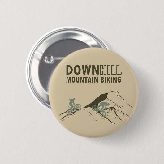 Biking van de bergafwaarts ronde button 5,7 cm (Voorkant /achterkant)