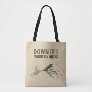 Biking van de bergafwaarts tote bag
