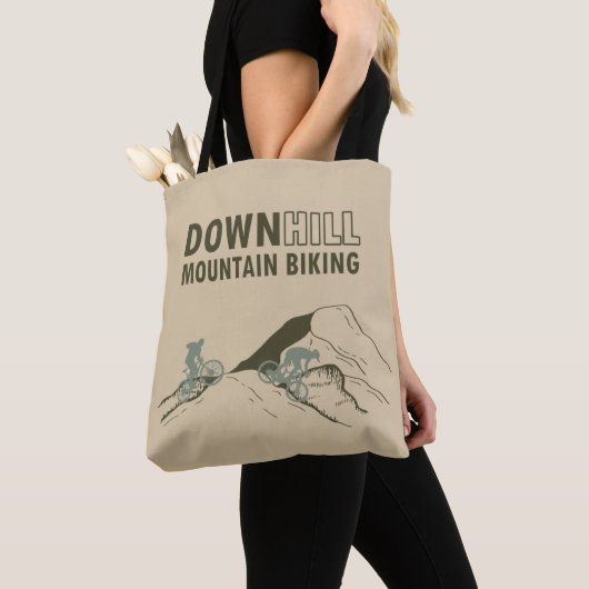 Biking van de bergafwaarts tote bag (Dichtbij)