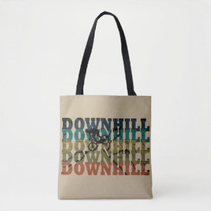 Biking van de bergafwaarts tote bag