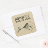 Biking van de bergafwaarts vierkante sticker (Envelop)