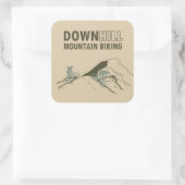 Biking van de bergafwaarts vierkante sticker (Tas)