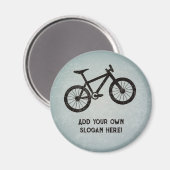 Biking van treinen en bergen - jouw tekst - stalen magneet (Voorkant / Achterkant)