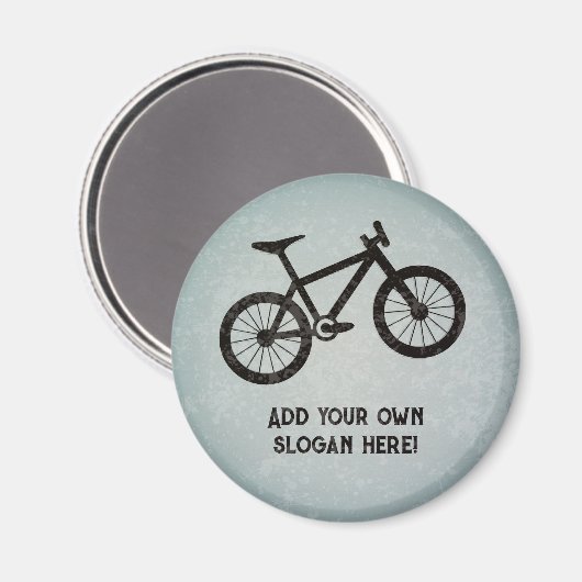 Biking van treinen en bergen - jouw tekst - stalen magneet (Voorkant / Achterkant)