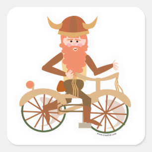 Biking Viking Vierkante Sticker