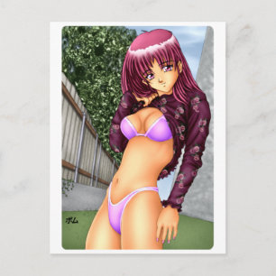 Bikini Anime Girl Briefkaart