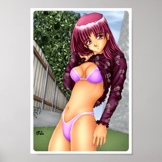Bikini Anime Girl Poster (Voorkant)