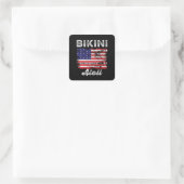 Bikini Atoll Flag Distress Bikini Flag Vierkante Sticker (Tas)