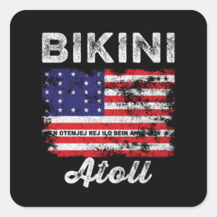 Bikini Atoll Flag Distress Bikini Flag Vierkante Sticker