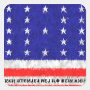 Bikini Atoll Oil Painting Drawing Vierkante Sticker