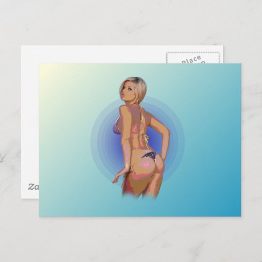 BIKINI BABE. BRIEFKAART (Voorkant / Achterkant)