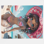 Bikini Babe Fleece Deken (Voorkant (Horizontaal))