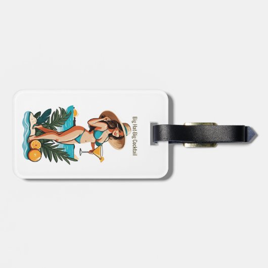 Bikini Babe Groot Pet- Grote Cocktail Thunder_Cove Bagagelabel (Achterkant horizontaal)