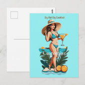 Bikini Babe Groot Pet- Grote Cocktail Thunder_Cove Briefkaart (Voorkant / Achterkant)