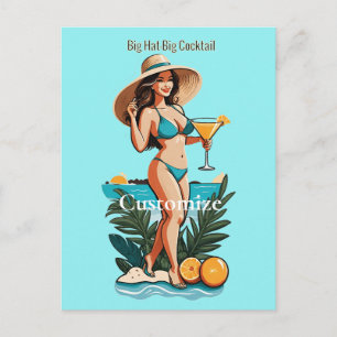 Bikini Babe Groot Pet- Grote Cocktail Thunder_Cove Briefkaart