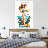 Bikini Babe Groot Pet- Grote Cocktail Thunder_Cove Canvas Afdruk (Insitu (Slaapkamer))
