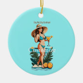 Bikini Babe Groot Pet- Grote Cocktail Thunder_Cove Keramisch Ornament (Voorkant)