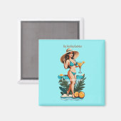 Bikini Babe Groot Pet- Grote Cocktail Thunder_Cove Magneet (Voorkant / Achterkant)
