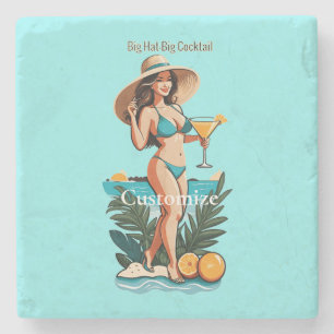 Bikini Babe Groot Pet- Grote Cocktail Thunder_Cove Stenen Onderzetter
