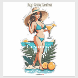 Bikini Babe Groot Pet- Grote Cocktail Thunder_Cove Sticker