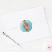 BIKINI BABE. RONDE STICKER (Envelop)