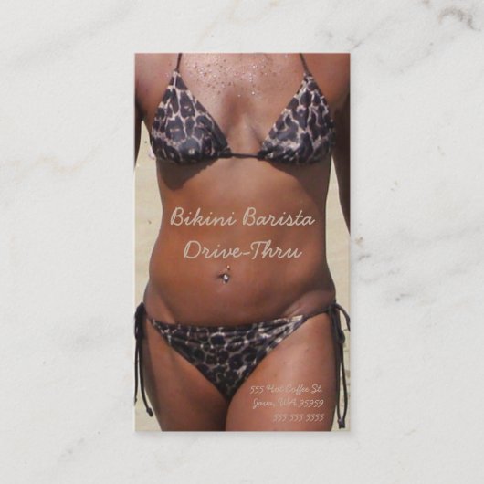 Bikini Barista drive-Thru Uw Aangepaste Foto Klantenkaartje (Voorkant)
