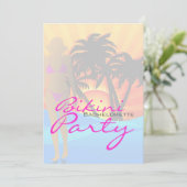 Bikini Beach Bachelorette Party Kaart (Staand voorkant)