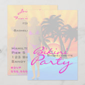 Bikini Beach Bachelorette Party Kaart (Voorkant / Achterkant)