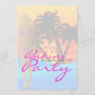 Bikini Beach Bachelorette Party Kaart