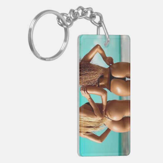Bikini Beach Girls Photo Key Chain Sleutelhanger (Voorkant Links)