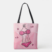 Bikini Beach Ready Girly Pink Tote Bag (Achterkant)