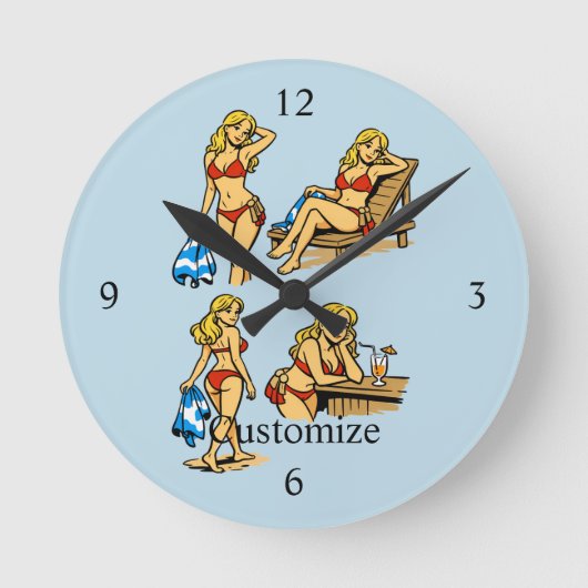 Bikini Beach Time Thunder_Cove Ronde Klok (Voorkant)