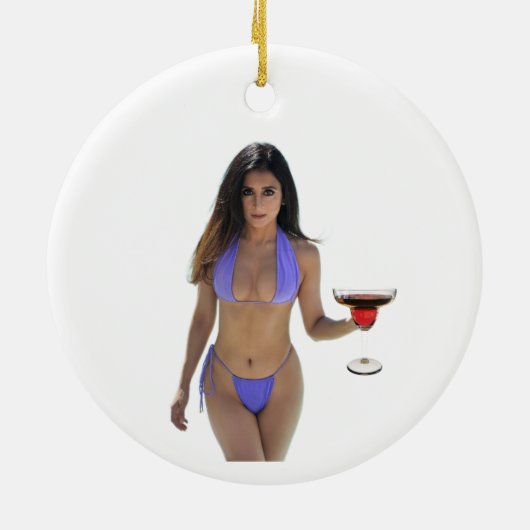 Bikini Beauty Thunder_Cove Keramisch Ornament (Achterkant)