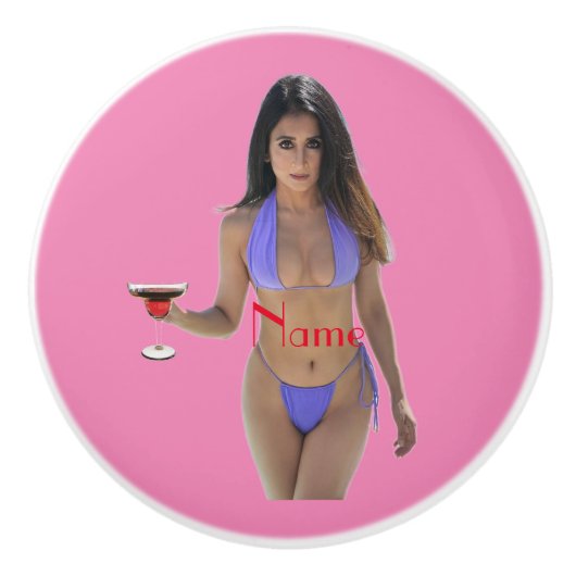 Bikini Beauty Thunder_Cove Keramische Knop (Voorkant)