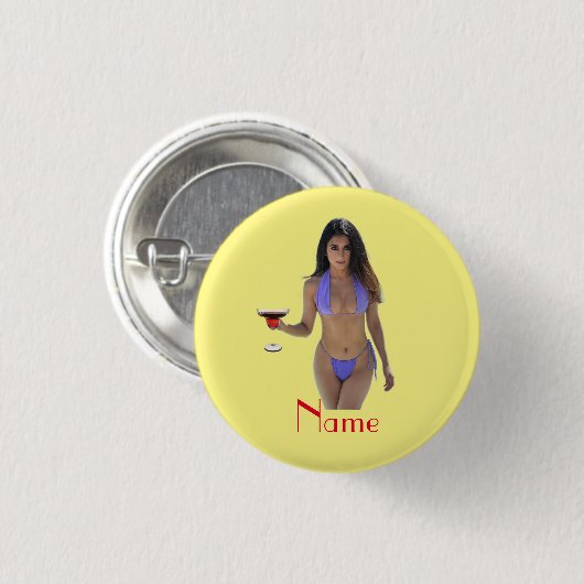 Bikini Beauty Thunder_Cove Ronde Button 3,2 Cm (Voorkant /achterkant)
