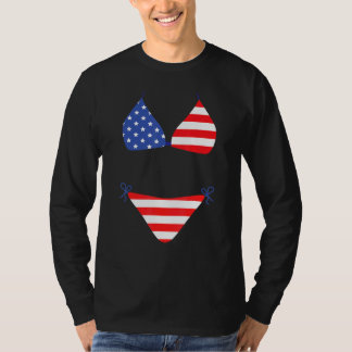 Bikini bedekkende zwemkleding 4 juli Amerikaanse v T-shirt