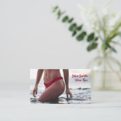 Bikini Belly Barista Coffee Horizontal Drive-Thru Klantenkaartje (Staand voorkant)