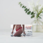 Bikini Belly Barista Coffee Horizontal Drive-Thru Klantenkaartje (Staand voorkant)