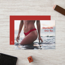 Bikini Belly Barista Coffee Horizontal Drive-Thru Klantenkaartje