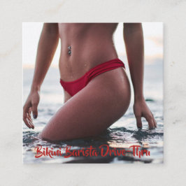 Bikini Belly Barista Coffee Horizontal Drive-Thru Klantenkaartje