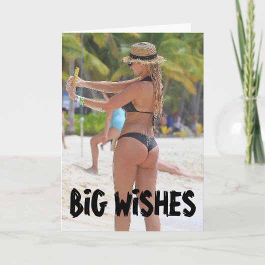 BIKINI BIG BOTTOM GIRL FUNNY BIRTHDAY CARDS KAART (Voorkant)
