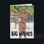 BIKINI BIG BOTTOM GIRL FUNNY BIRTHDAY CARDS KAART<br><div class="desc">BIG BOTTOMED BEACH GIRL BIRTHDAY CARD. BERICHTEN: DEZE KAART IS OOK UW GIFT.</div>