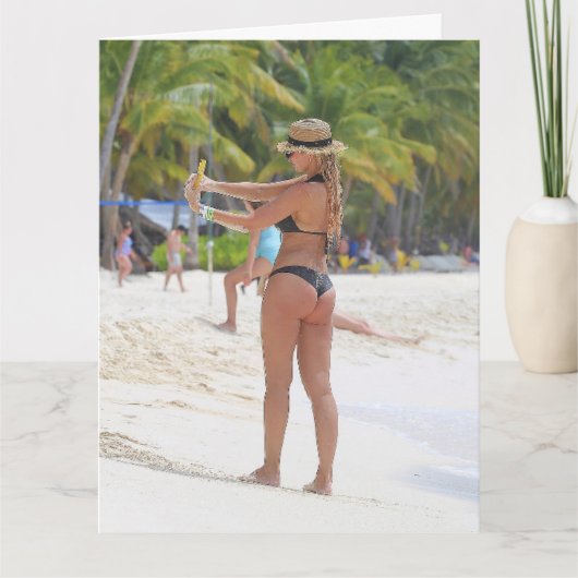 BIKINI BIG BOTTOM GIRL FUNNY BIRTHDAY CARDS KAART (Voorkant)