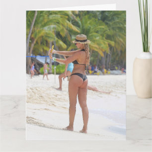 BIKINI BIG BOTTOM GIRL FUNNY BIRTHDAY reuzenARDS Kaart