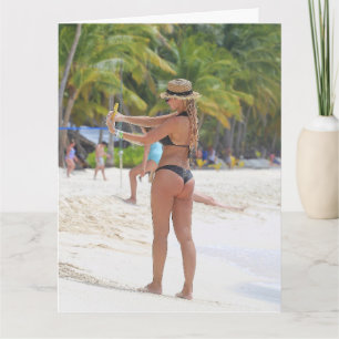 BIKINI BIG BOTTOM GIRL GIANT BIRTHDAY CARDS KAART